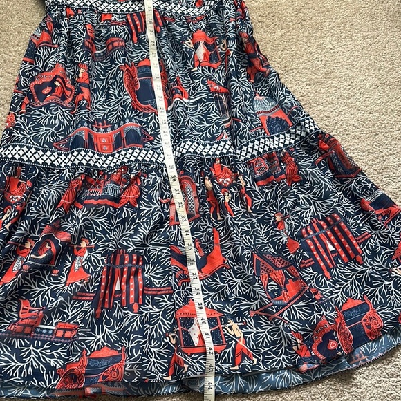 Gretchen Scott Palanquin Party Navy Blue Red V-Neck Ruffles Women’s Small - Picture 8 of 14